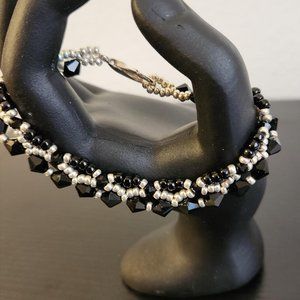 Black and Silver Crystal Bracelet